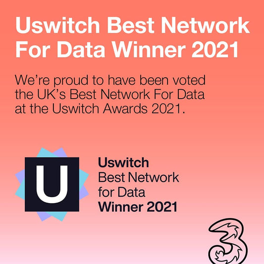 Three Mobile Broadband Data Sim 12GB lasts up to 12 months